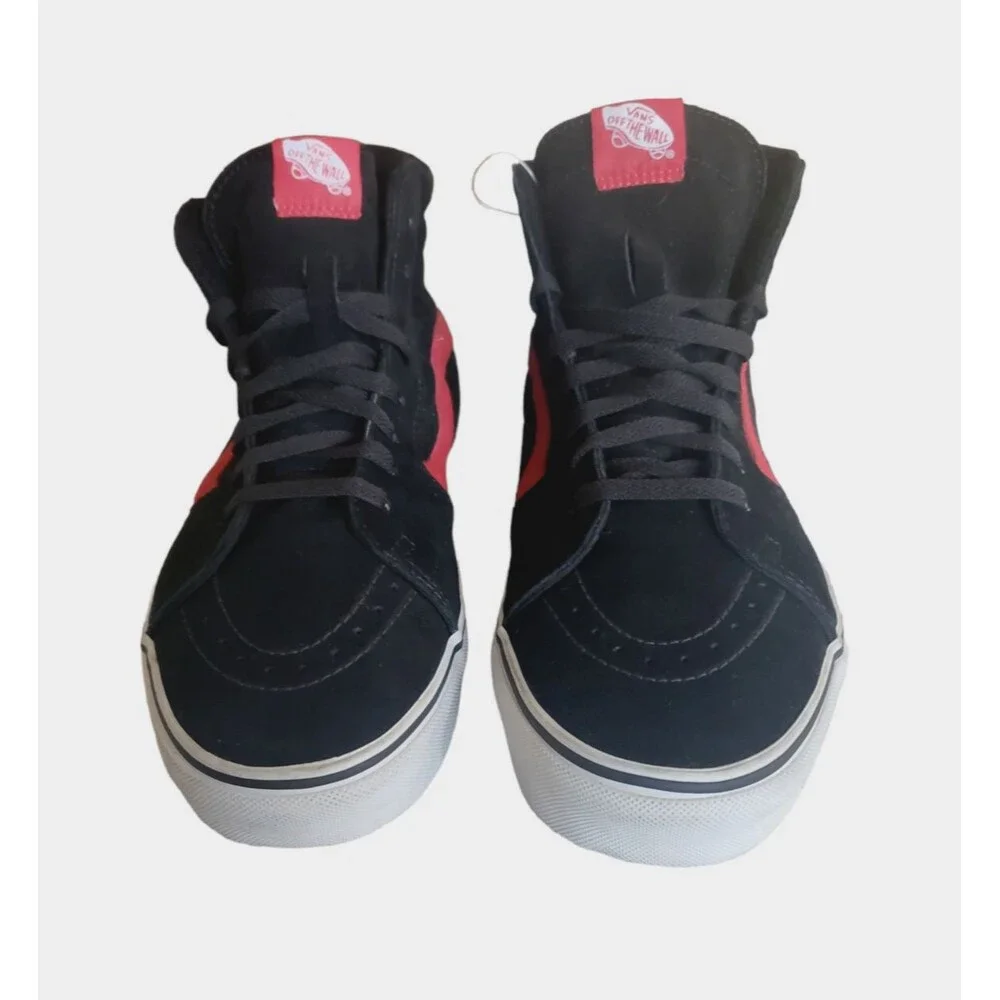 VANS SK8-HI BLACK/RED CLASSIC SKATEBOARDING CANVAS SUEDE SHOES MEN's SZ 11 NEW